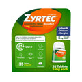 Zyrtec 24 Hour Allergy Relief Tablets, Indoor & Outdoor Allergy Medicine for Adults with 5 mg Cetirizine Hydrochloride, Relief of Runny Nose, Sneezing, Itchy Eyes, Plus Dust, Mold & Pet Dander, 35 ct - Maple Wellness Supplements
