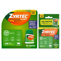 Zyrtec 24 Hour Allergy Relief Tablets, Indoor & Outdoor Allergy Medicine with 10 mg Cetirizine Hydrochloride Antihistamine, Value Bundle of one, 90 ct Bottle & Three, 1 ct Travel Packs - Maple Wellness Supplements