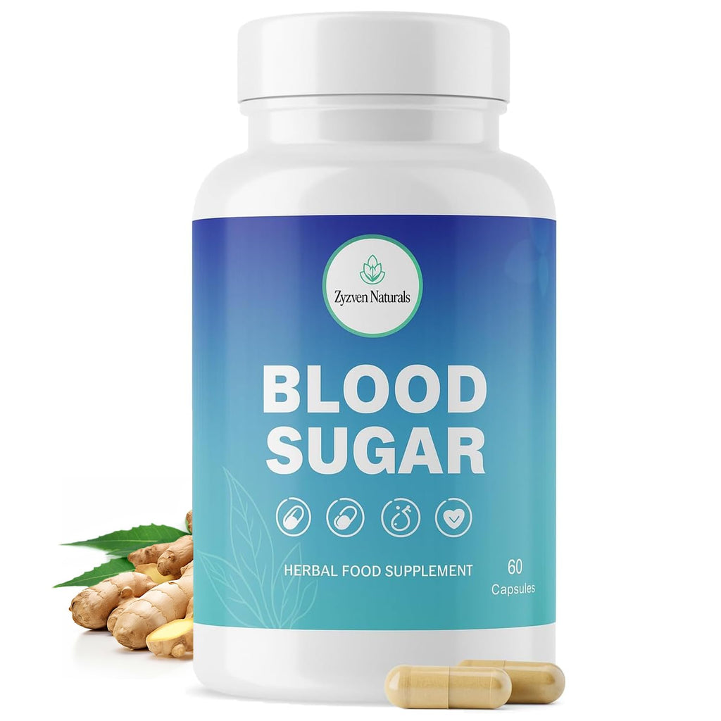 Zyzven Naturals Blood Sugar Support Supplement – 60 Vegan Capsules | Herbal Supplement with Moringa, Cinnamon, Ginger, Neem & Fenugreek | Plant-Based Wellness Supplement - Serving: 2 Capsules/Day - TrustMedUSA