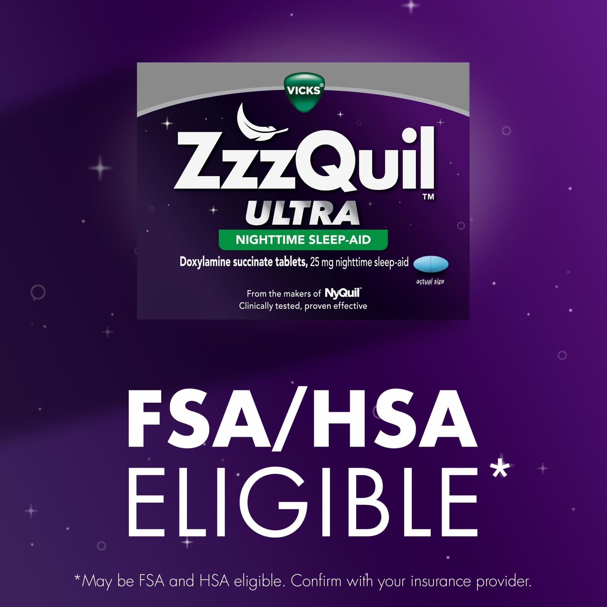 ZzzQuil ULTRA, Sleep Aid, Doxylamine Succinate 25mg, Sleep Aids for Adults, Nighttime Sleep Aid, 48 Tablets - Maple Wellness Supplements